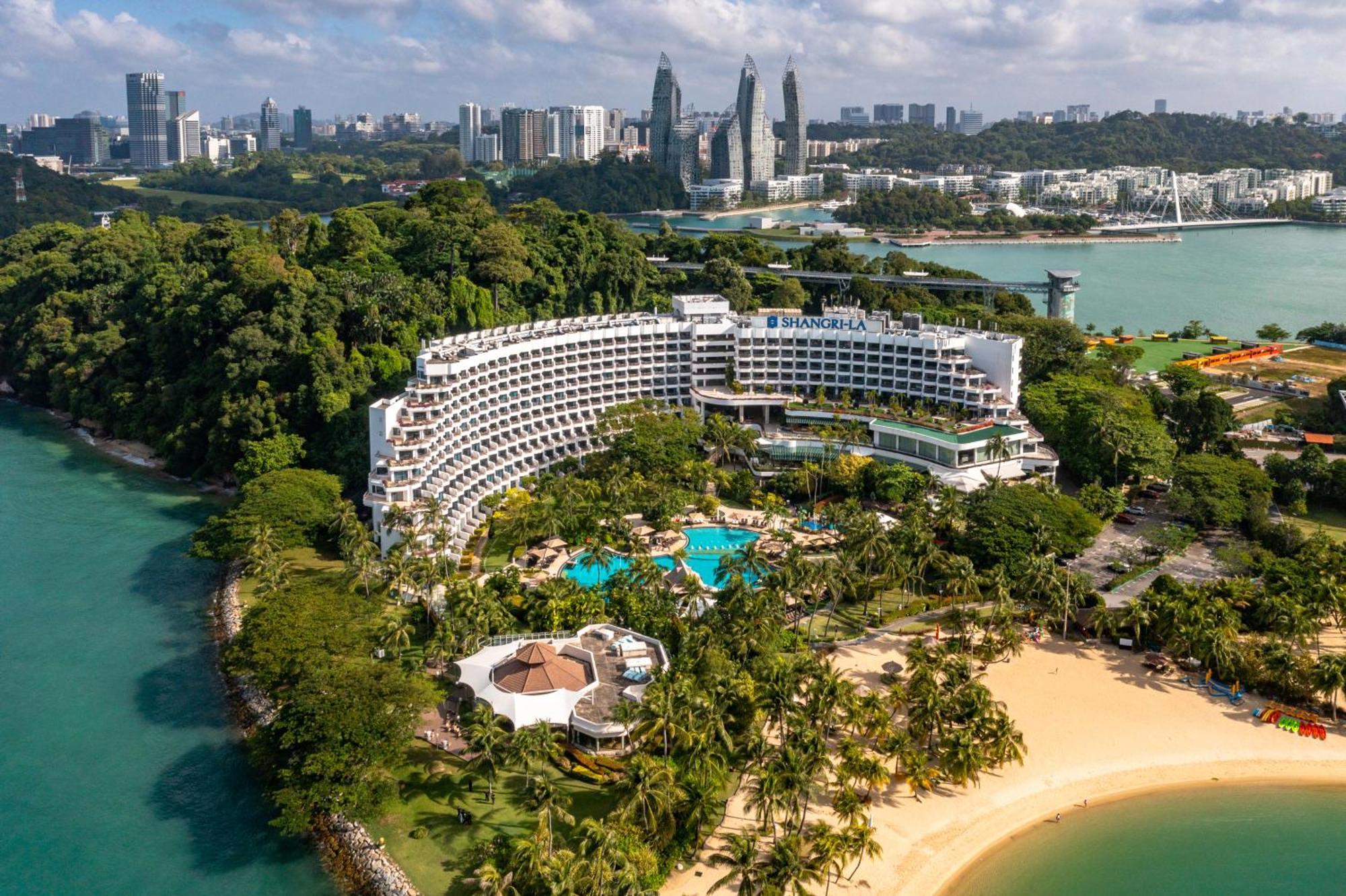 Shangri-La Rasa Sentosa, Сингапур Екстериор снимка Aerial view of the resort